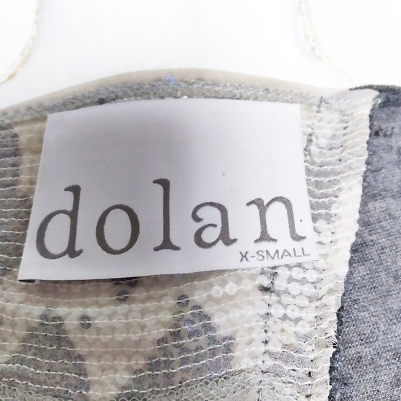 Dolan Anthropologie Gray Deep V Neck Sequin Blouse - Picture 6 of 7